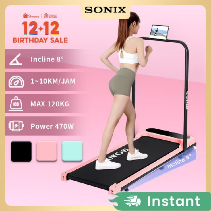 Sonix Incline Treadmill STR01 Running Mat Listrik Lipat Treadmill Elektrik Alat Fitness Walking Pad Small Foldable Ultra Quiet Indoor Home Fitness Equipment dengan harga Rp1.590.000
