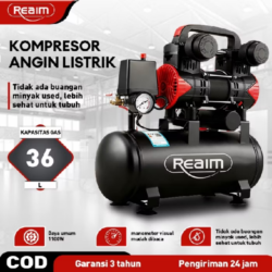 Reaim Kompresor Angin 36L Oilless Listrik 1100W Alat Tekanan Udara Mesin Pompa Angin Ban Mobi Garansi Resmi