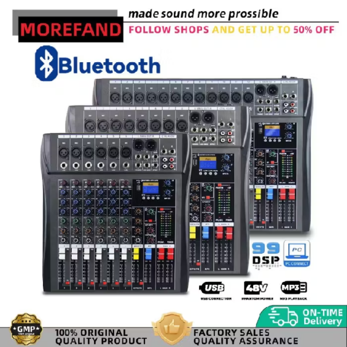 MIXER AUDIO CT6/CT8/CT12  12-channel  SBLUETOOTH,USB,RECORD,SOUND CARDREVERB Mixer audio saluran mixer amplifier audio mixer power amplifier karaoke MP3 radio amplifier stereo 2 channel audio bluetooth Equalizer crossover