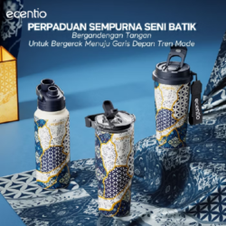 [Batik Series] tumbler Botol Minum Aesthetic Portable 900ML/ 800ML/ 580ML Thermos Botol minum besar tas tumbler tahan panas dingin 24 jam Thermos Botol minum besar