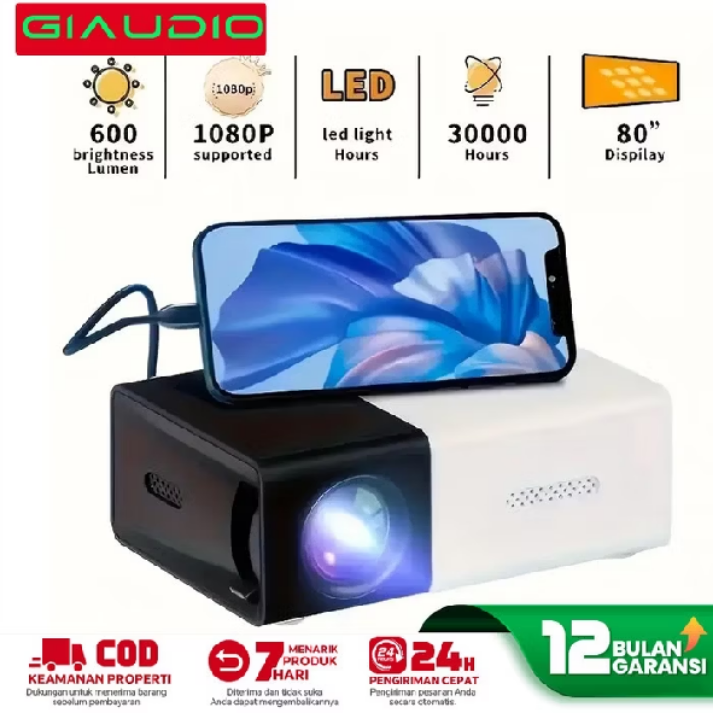 YG300 Proyektor Mini Portable Hp Android 4K Full HDMI Led Mini Proyektor TV Mini Home Theater Dukungan Mirroring Ponsel Dan Presentasi Menonton Film Mini Projector